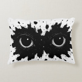 Almofada Decorativa Ink‑Born Owl — Nocturnal Splatter Sigil Cushion