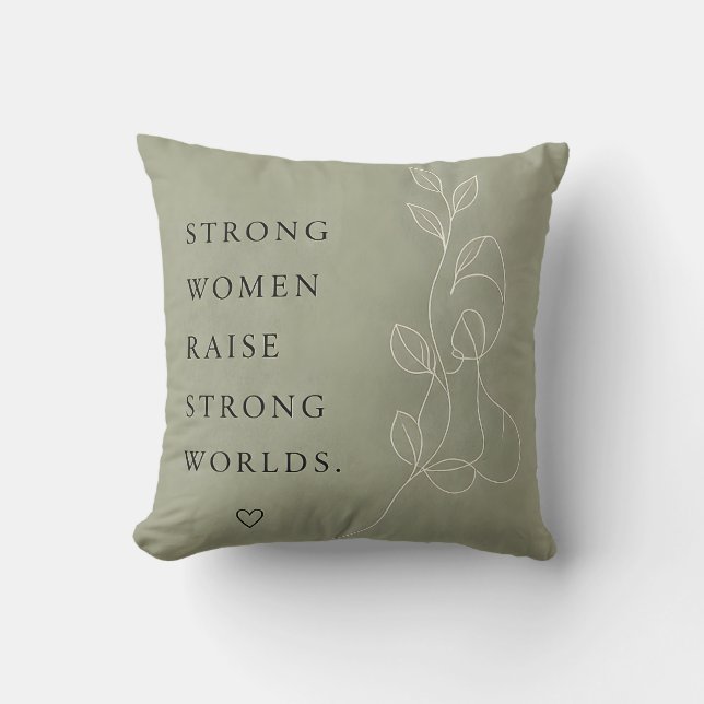 Almofada Decorativa Inspiradora Verde Sage Moderna (Frente)
