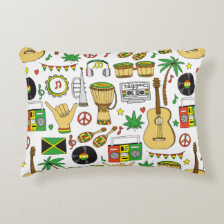 Almofada Decorativa Instrumentos musicais sem descontinuidades. Reggae