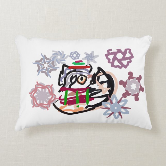 Almofada Decorativa Inverno husky  (Frente)