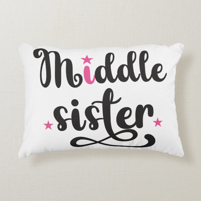 Almofada Decorativa Irmã Média, Estrelas Bonitas (Frente)