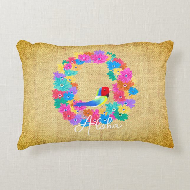 Almofada Decorativa Island Rustic Bird 'Aloha'  (Frente)