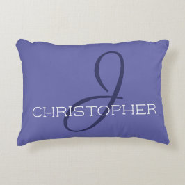 Almofada Decorativa J Nome personalizado inicial Blue Periwinkle