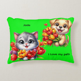 Almofada Decorativa Jade's "I Love My Pets" Decorative Pillow