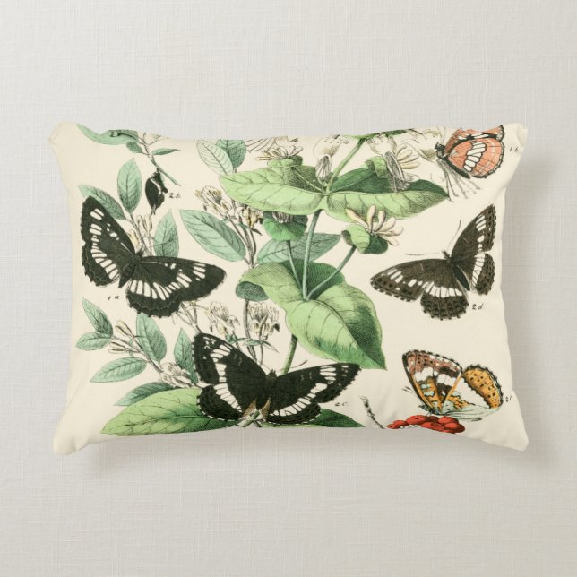 Almofada Decorativa Jardim de Borboletas e Flores (Frente)