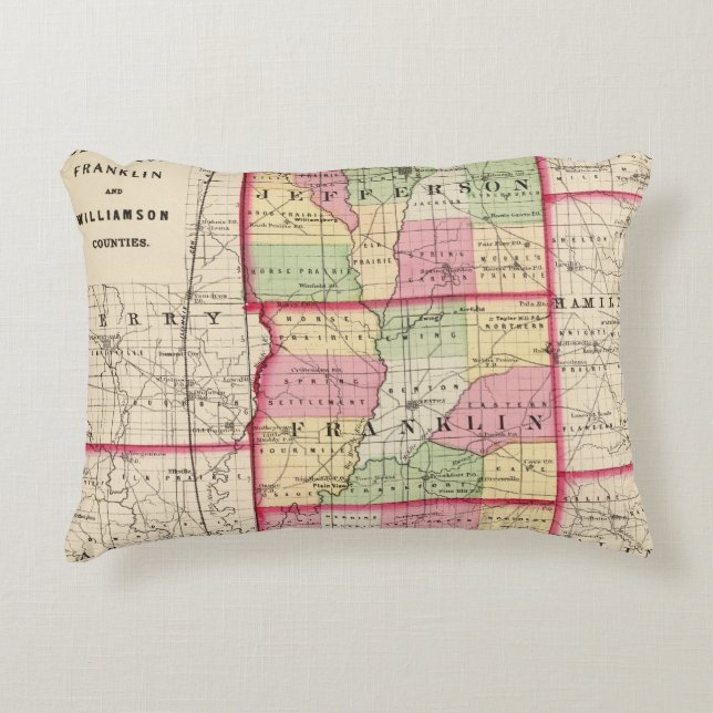 Almofada Decorativa Jefferson, Franklin, condados de Williamson (Frente)