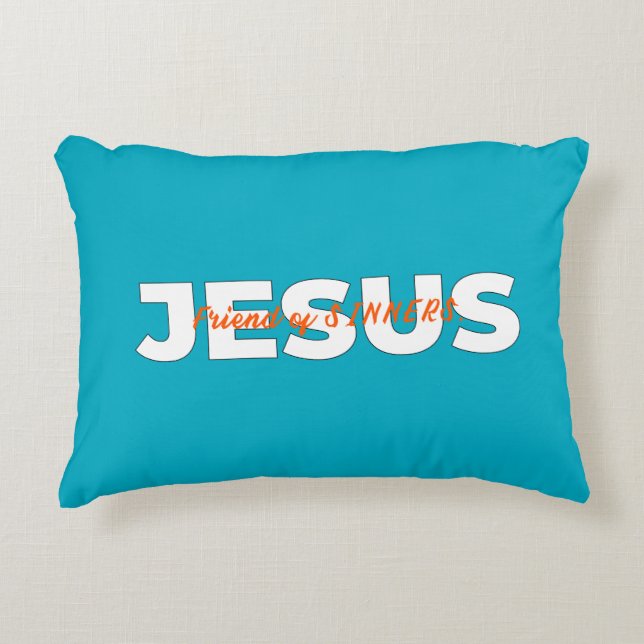Almofada Decorativa JESUS. Amigo de SINNERS. (Frente)