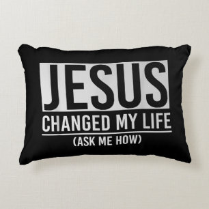 Almofada Decorativa Jesus Mudou Minha Vida Pergunte Como Jesus