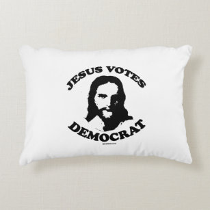 Almofada Decorativa Jesus vota a democrata