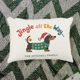 Almofada Decorativa Jingle All the Way Dog – Custom Holiday Family