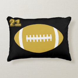 Almofada Decorativa Jogador de Futebol Dourado Camisa Personalizada Nú