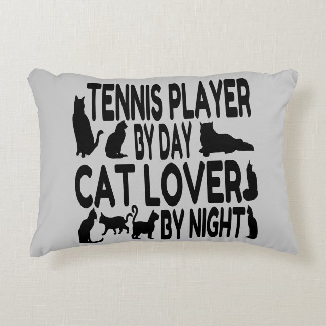 Almofada Decorativa Jogador de Tênis do Cat Lover (Frente)