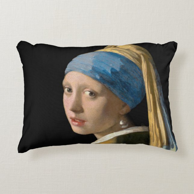 Almofada Decorativa Johannes Vermeer - Rapariga com um Ouriço de Pérol (Frente)