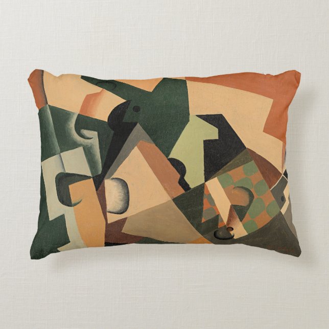 Almofada Decorativa Juan Gris, Vidro e Tabuleiro de Xadrez, (Frente)