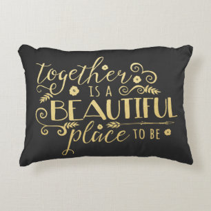 Almofada Decorativa Juntos é um belo lugar para se ser / Travesseiro 