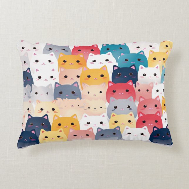 Almofada Decorativa Kawaii Cats (Frente)