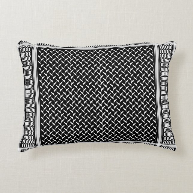 Almofada Decorativa Kufiya Palestiniano | Keffiyeh Tapeçaria (Frente)