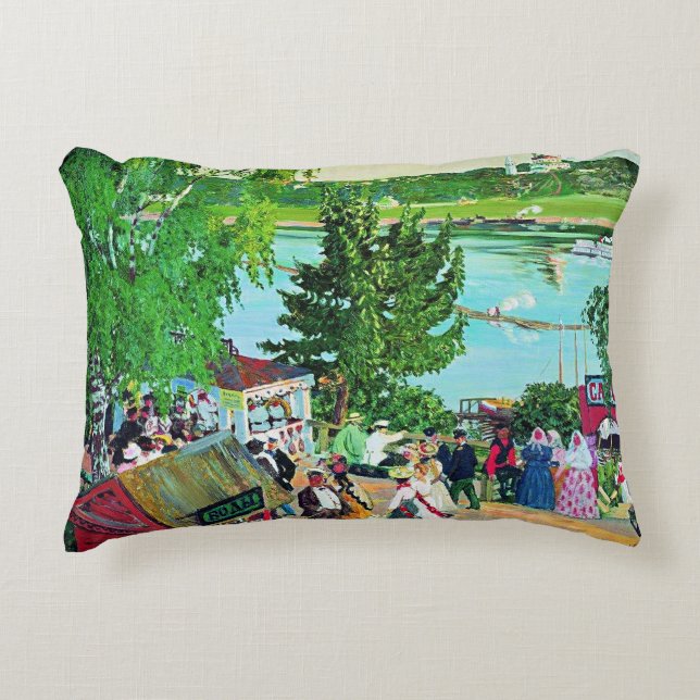 Almofada Decorativa Kustodiev - Passeio ao Longo do Volga (Frente)