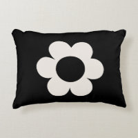La Fleur 06 Floral Retro Preto E Flor Branca