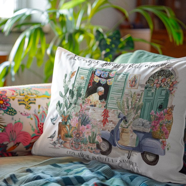 Almofada Decorativa La Mejor Abuela del Mundo | Personalized (Criador carregado)