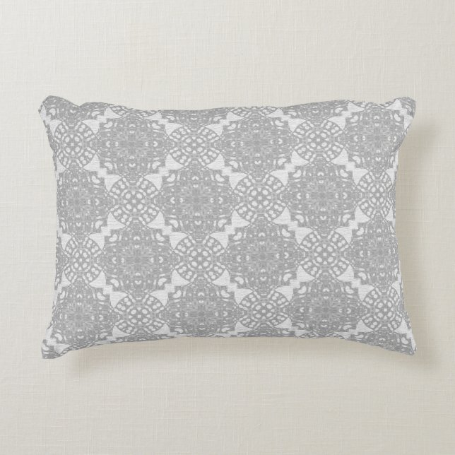 Almofada Decorativa Lace branco monocromático Faux (Frente)