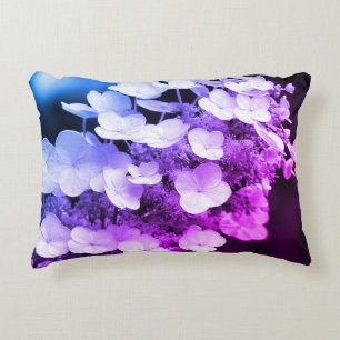 Almofada Decorativa Lacecap Hydrangea Preto E Cor Branca