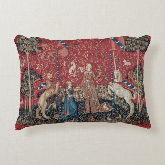 Almofada Decorativa Lady and Unicorn Medieval Tapestry Taste (Frente)