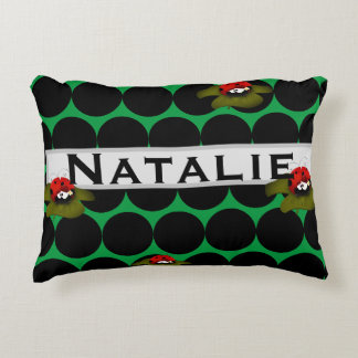 Almofada Decorativa Lady Bug No Travesseiro De Destaque Do Lilly Pad