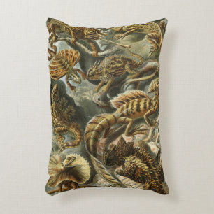 Almofada Decorativa Lagartos por Ernst Haeckel Lacertilia Animal Vinta