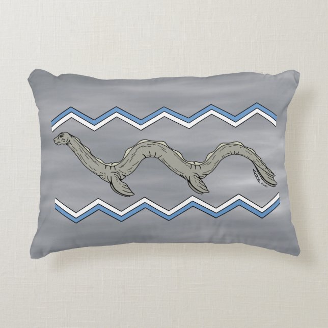 Almofada Decorativa Lago canadense Monster e Zigzags (Frente)