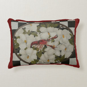 Almofada Decorativa Lagostins de Louisiana e travesseiro das magnólia
