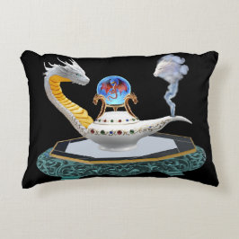 Almofada Decorativa Lâmpada Mágica de Dragão de Cerâmica Branca