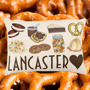 Almofada Decorativa Lancaster, Comidas holandesas Amish da PA, Pensilv