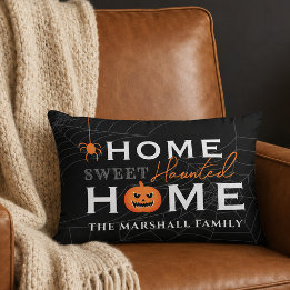 Almofada Decorativa Lar Doce Lar Assombrado Personalizado de Halloween