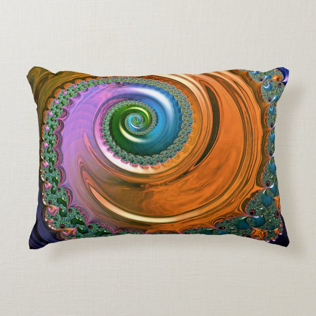 Almofada Decorativa Laranja Mandelbrot Rodovalho Acento Cushion (Frente)