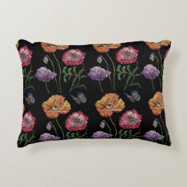 Almofada Decorativa Laranja Roxo Amarelo Papoula D