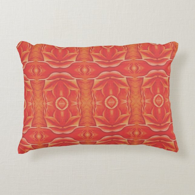 Almofada Decorativa Laranja Russo Com Travesseiro De Destaque Dourado (Frente)