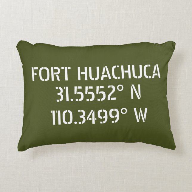 Almofada Decorativa Latitude Longitude de Fort Huachuca  (Frente)