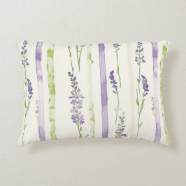 Almofada Decorativa Lavender Stripes Floral  
