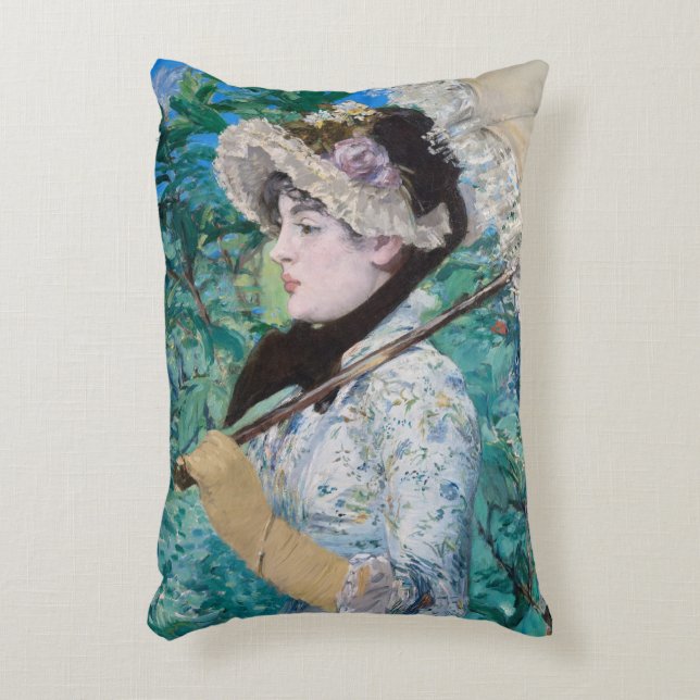Almofada Decorativa Le Printemps Édouard Manet Impressionista (Frente(Vertical))