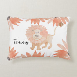 Almofada Decorativa Leãozinho Aquarela Pintado à Mão