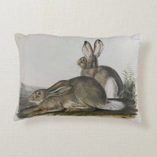 Almofada Decorativa "Lebre da montanha rochosa" por John James Audubon