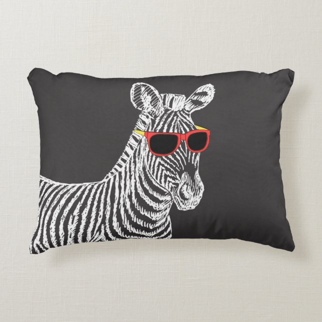 Almofada Decorativa Legal desenho branco de zebra engraçado e engraçad (Frente)