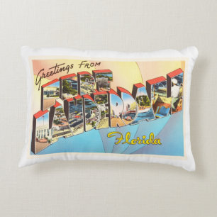 Almofada Decorativa Lembrança das viagens vintage de Florida FL do
