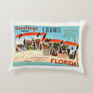 Almofada Decorativa Lembrança velha das viagens vintage de Key West