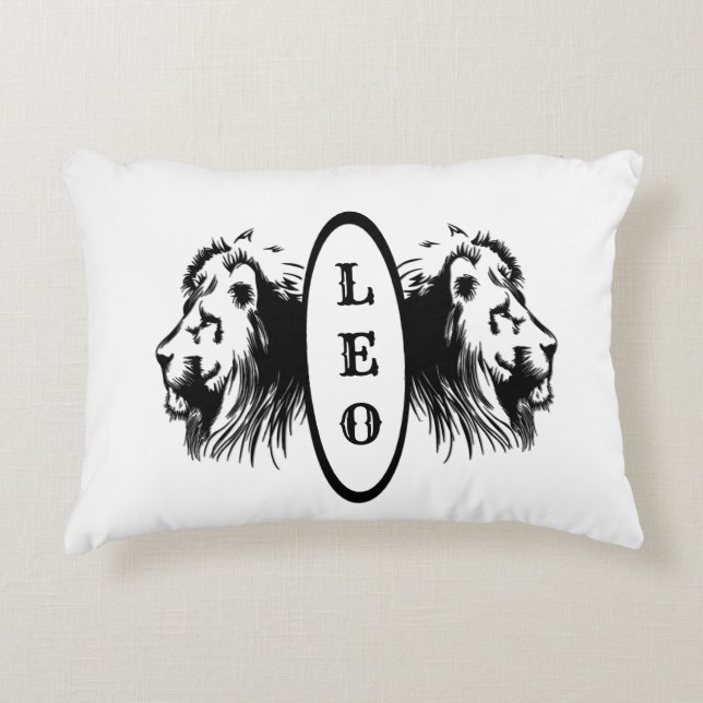 Almofada Decorativa Leo, o Leão Bloqueou Zodiac (Frente)
