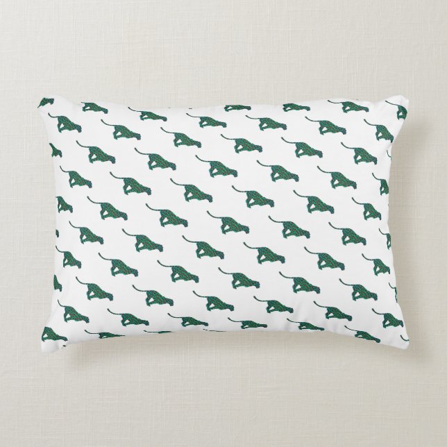 Almofada Decorativa Leopard Brown e Teal Impressão (Frente)