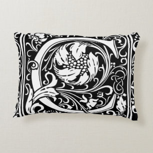 Almofada Decorativa Letra C Monograma Medieval Arte Nova