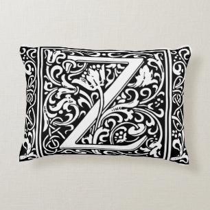 Almofada Decorativa Letra Z Monograma Medieval Art Nouveau