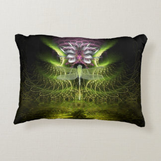 Almofada Decorativa Libélula Fractal Mágica Rosa Verde